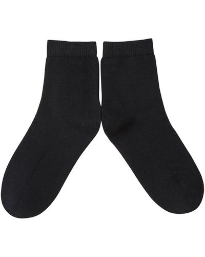 Soft Strokes Silk Wool Quarter-length Socks Set Of Two - Black