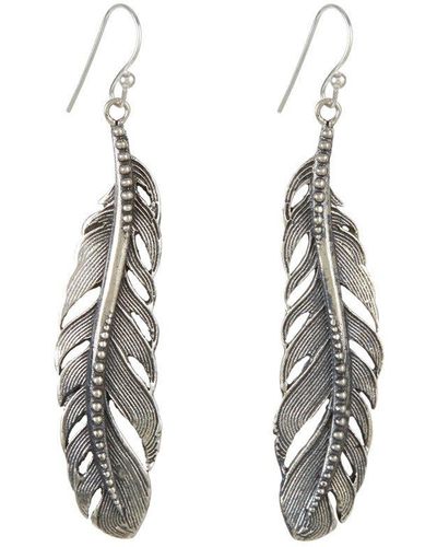 Charlotte's Web Jewellery Freedom Feather Silver Earrings - Metallic