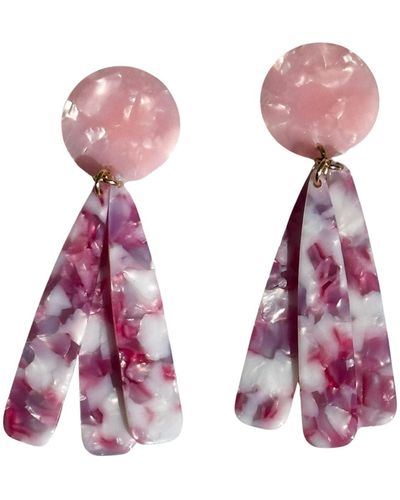 CLOSET REHAB Petal Drop Earrings In Petal Pusher - Pink