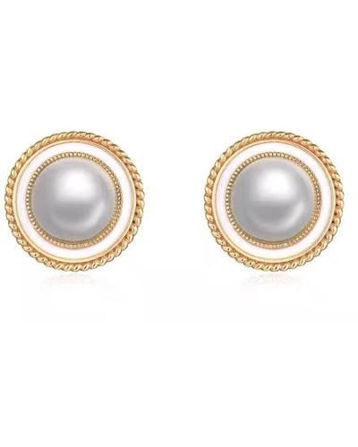 Ninemoo Fleur De Mer Pearl Stud Earrings - Metallic
