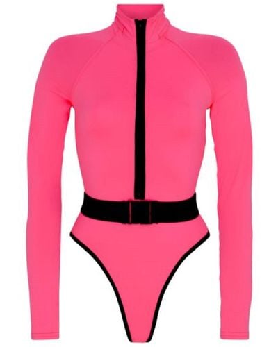 Noire Swimwear Surf-up Neon Pink Swimsuit
