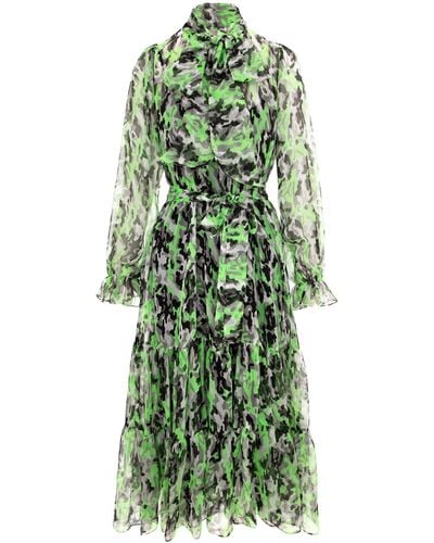 Framboise Alva Midi Silk Dress - Green