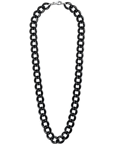 Gold & Honey Extra Long Curb Link Necklace In - Black