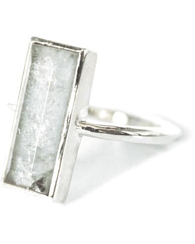 SOMYA LONDON / Neutrals Silver Clara Ring In Aquamarine - White