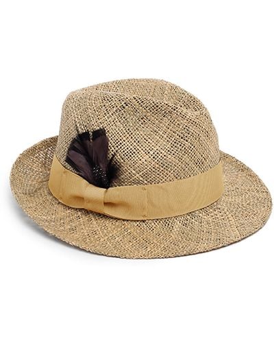 Justine Hats Neutrals Classic Straw Fedora Hat - Natural