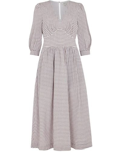 Emily and Fin Amelia Parma Violet Gingham Dress - Gray