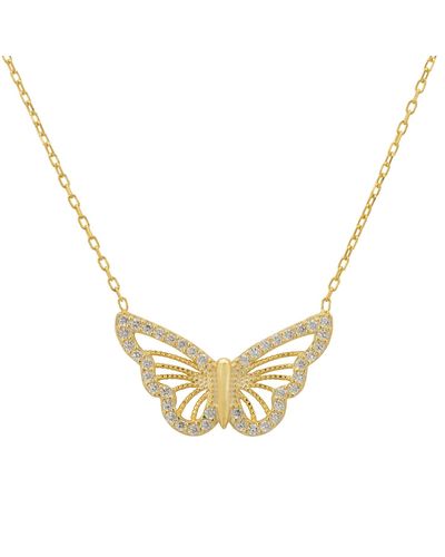 LÁTELITA London Filigree Butterfly Necklace Gold - Metallic