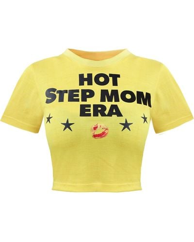 Elsie & Fred Step Mom Era Yellow Fitted Baby Tee