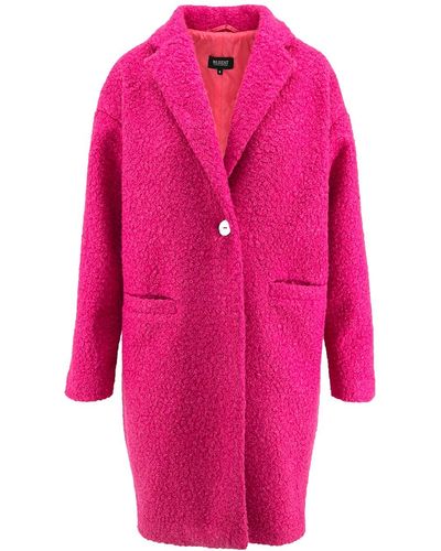 BLUZAT Pink Short Hair Teddy Coat