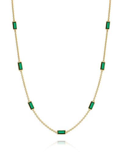 33mm Madison Green Emerald Green Necklace - Metallic