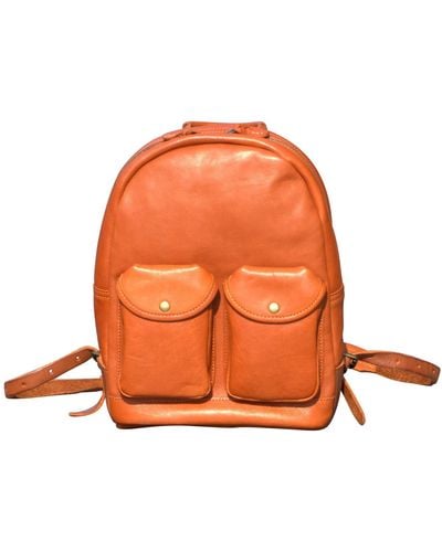 Rimini Leather Backpack 'stefania' - Orange