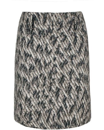 Conquista Wool Blend Mini Skirt By - Grey