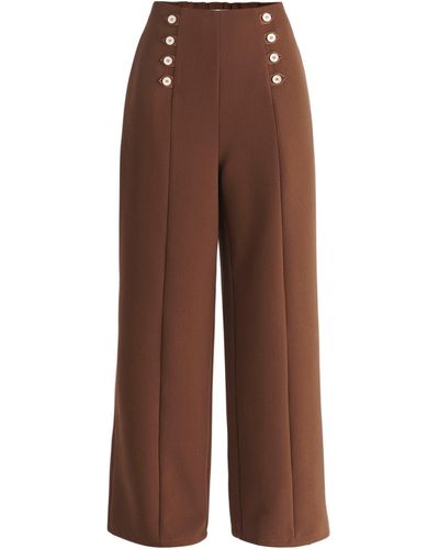 Paisie Button Waist Trousers - Brown