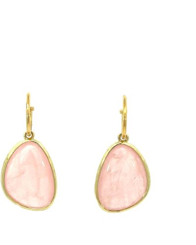 Gosia Orlowska Maha Rose Quartz Point Drop Earrings - Pink
