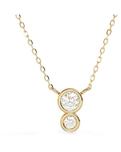 Lily Flo Jewellery Circinius Double Diamond Pendant Necklace - Metallic