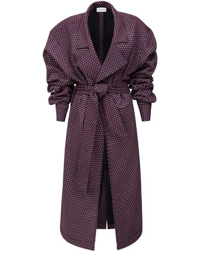 LA FEMME MIMI Polka Dots Spring Coat - Purple