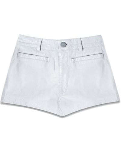 Other Leather Short Shorts - White