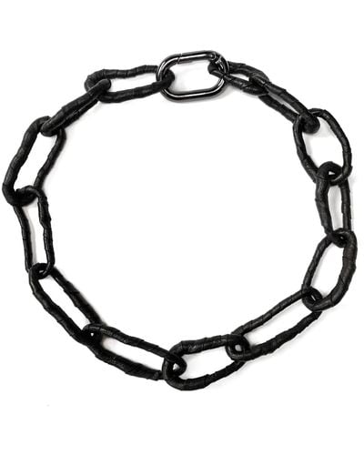 WAIWAI Link Leather Necklace - Black