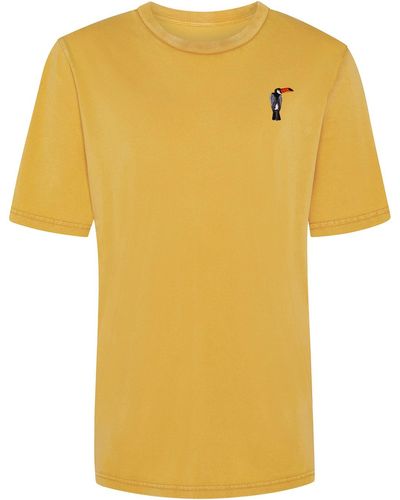 INGMARSON Tucan Embroidered Organic Cotton T-shirt Yellow