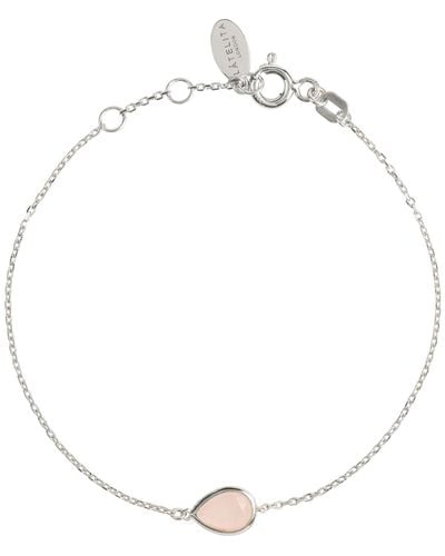 LÁTELITA London Pisa Mini Teardrop Bracelet Silver Rose Quartz - Metallic
