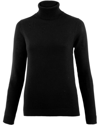 Paul James Knitwear S Pure Harriet Extra Fine Merino Wool Roll Neck Sweater - Black