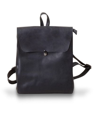 Touri Genuine Leather Slim Backpack - Blue
