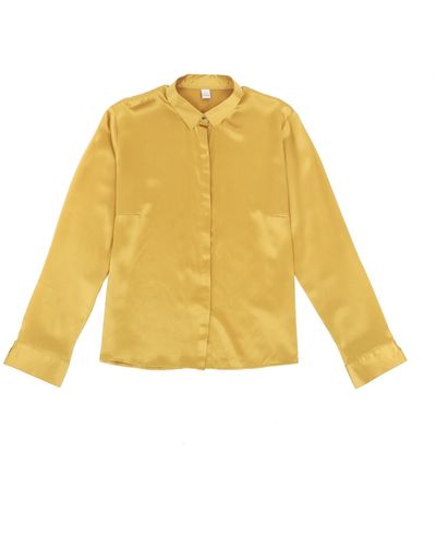 1 People Kobe Shirt Silk Blouse In Yellow Mimosa
