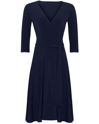 SACHA DRAKE Reverse Wrap Dress In Navy - Blue