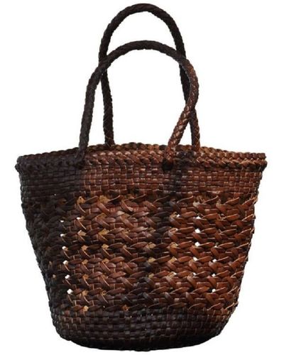 Rimini Woven Leather Handbag Matilda - Brown