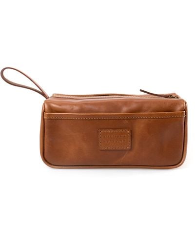 THE DUST COMPANY Leather Dopp Kit In Cuoio Brown