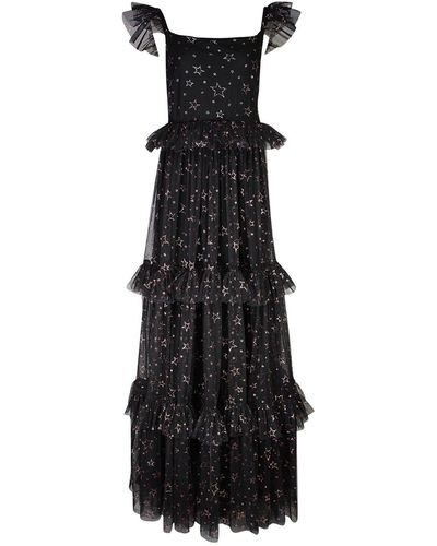 Jennafer Grace Midnight Sky Tulle Maxi Dress - Black
