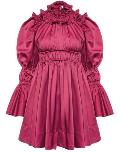 Vasiliki Atelier Adele Ruched Mini Dress - Purple
