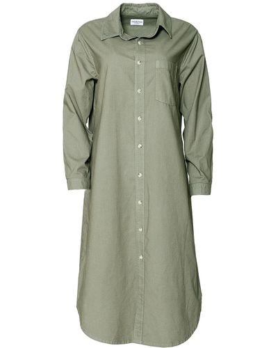 NOEND Makenzie Linen Shirt Dress In Sage - Green