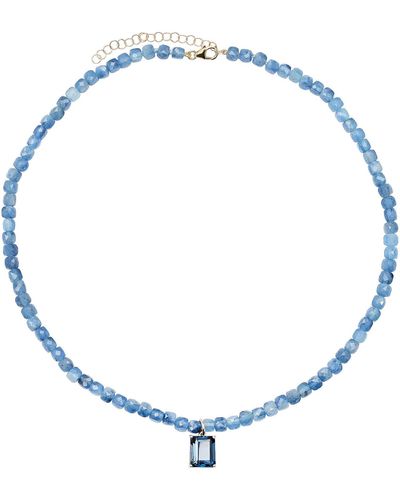 Soul Journey Jewelry Deep Dive Aquamarine Necklace - Blue