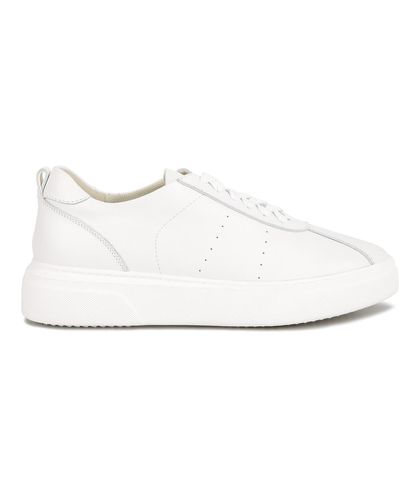 Rag & Co Magull Solid Lace Up Leather Sneakers In - White