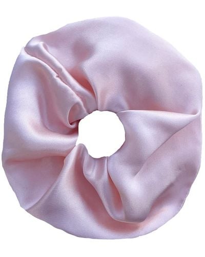 CREASE Blush Pink Silk Scrunchie - Purple