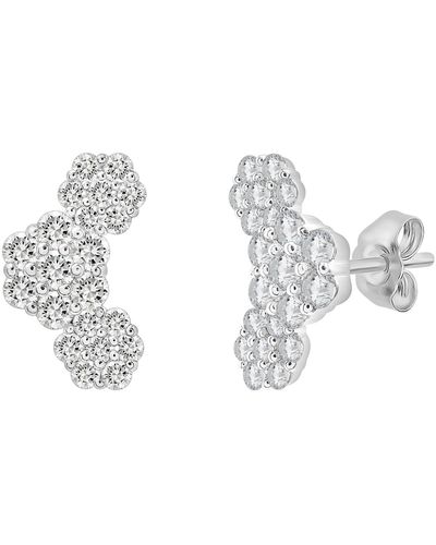 Miki & Jane Susan Diamond Cluster Flower Crawler Earrings - Metallic