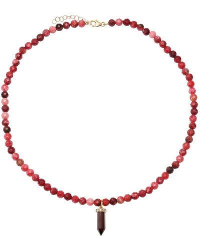 Soul Journey Jewelry Passionate Garnet & Thulite Pendulum Necklace - Red