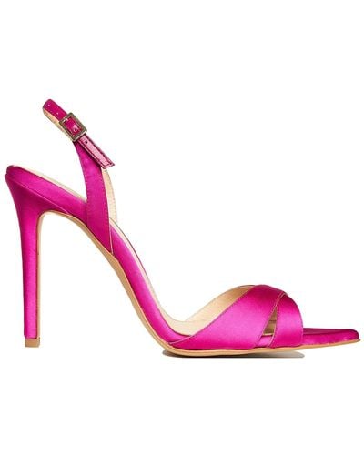 Ginissima Thea Plum Satin Sandals - Pink