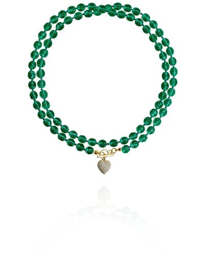 Saule Label Leni Loop Necklace In Emerald - Green