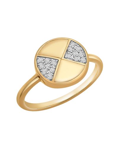 Miki & Jane Cara Half Pave Diamond Circle Ring - Metallic