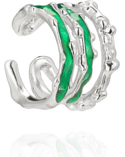 Aaria London Triple Cuff Earring - Green