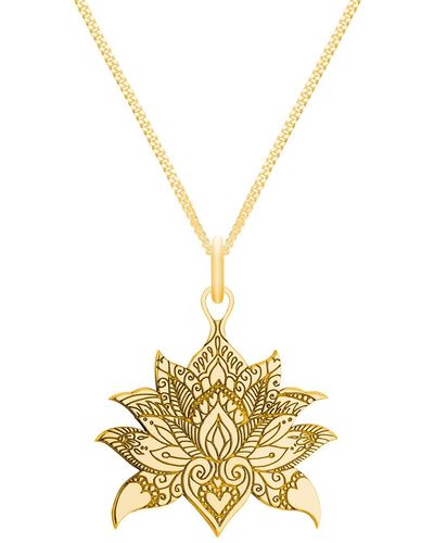 CarterGore Small Lotus Flower Pendant Necklace - Metallic
