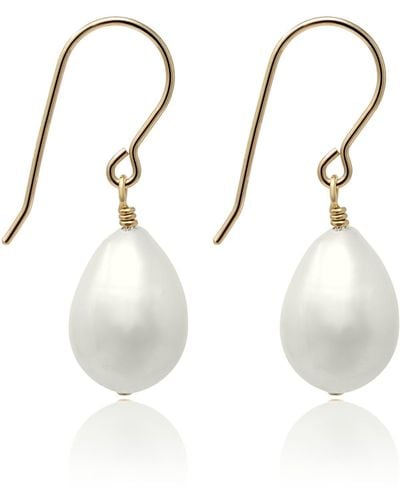 Kiri & Belle Willow Baroque Pearl Hook Earrings - White