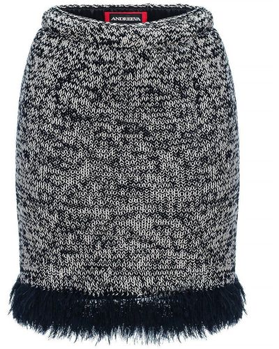 Andreeva Mini Handmade Knit Skirt - Gray
