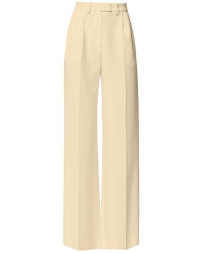 Angelika Jozefczyk Neutrals Sanremo High-rise Wide-leg Suit Pants - Natural