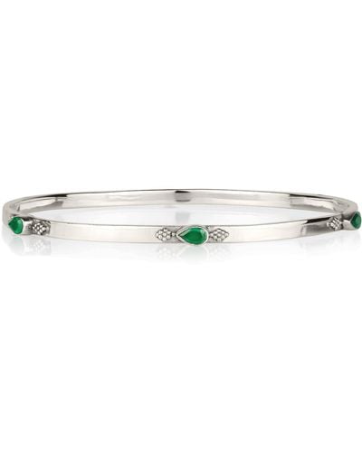 Charlotte's Web Jewellery Amara Bliss Silver Stacking Bangle - Green