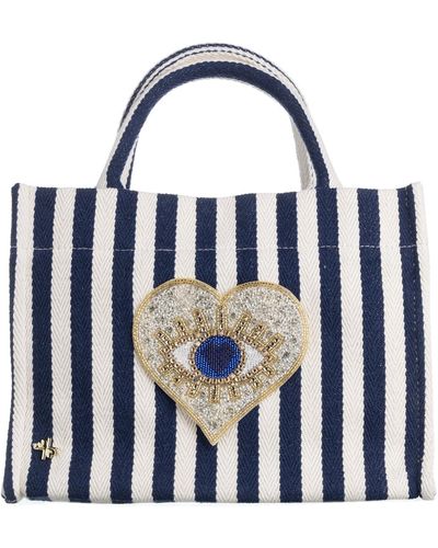 Laines London Laines Couture Hand Embellished Heart Eye Tote Bag - Blue
