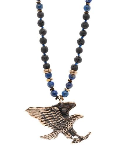Ebru Jewelry Eagle Spirit Beaded Necklace - Metallic