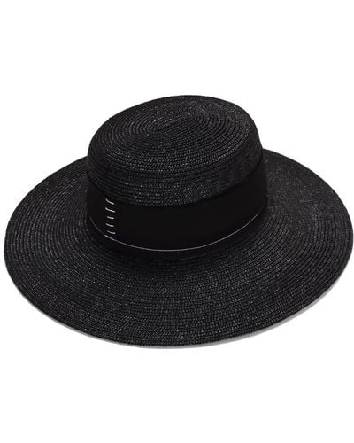 Justine Hats Straw Hat - Black